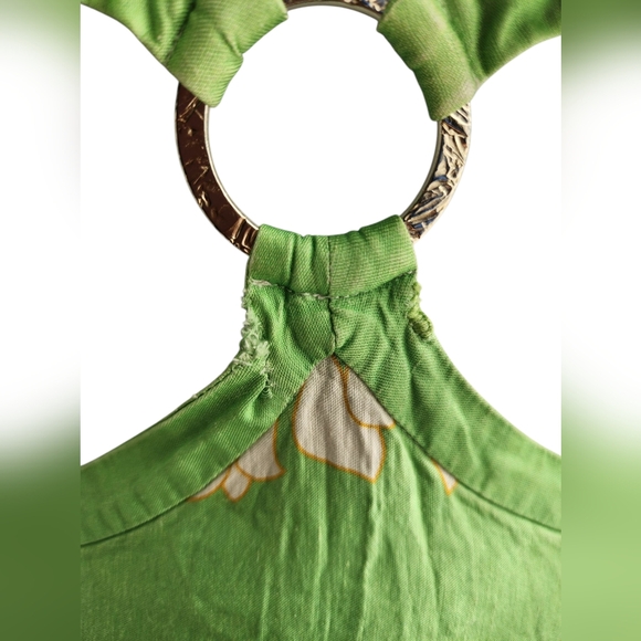 Sandro Green White Ludmila Dress Women's Linen Blend Cut Out Size XS? - Picture 3 of 6